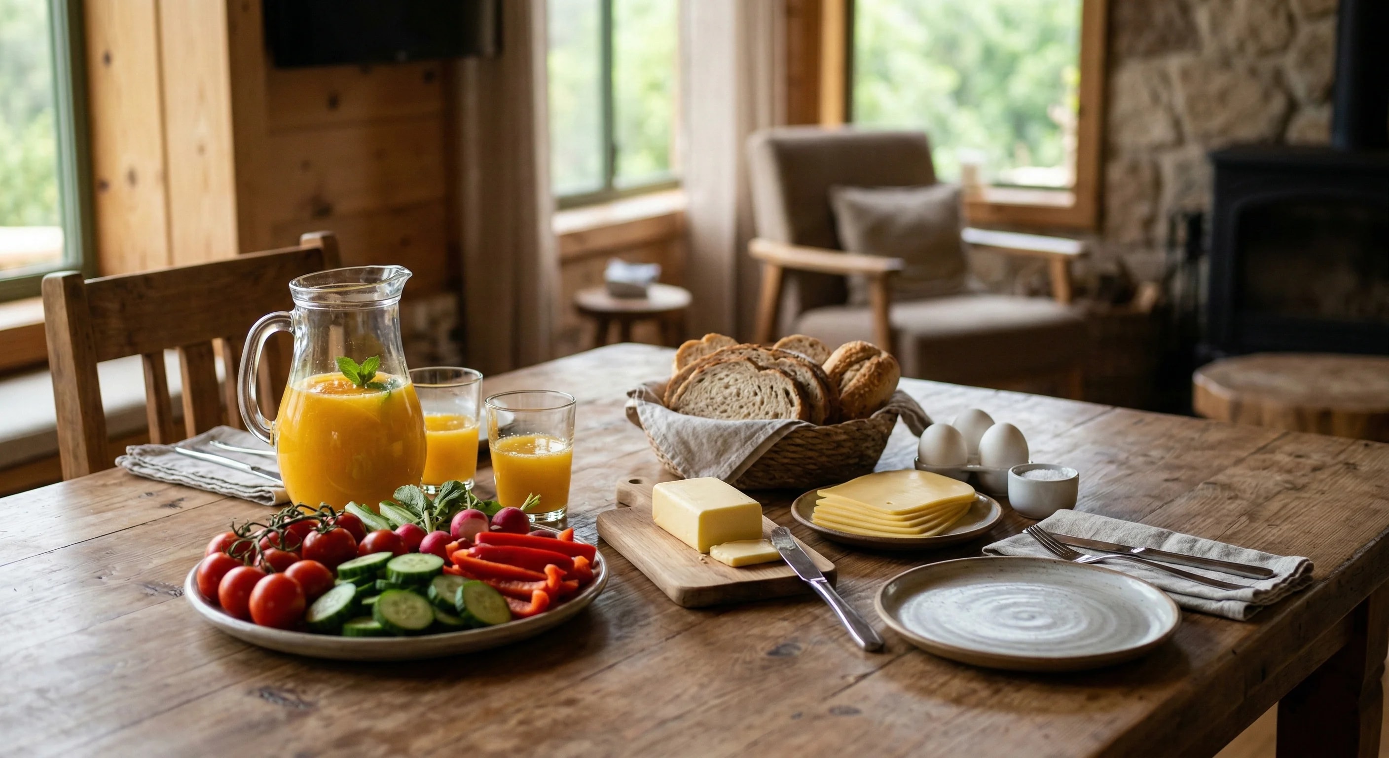 רשימת קניות לצימר: החופש לאכול מול הנוף